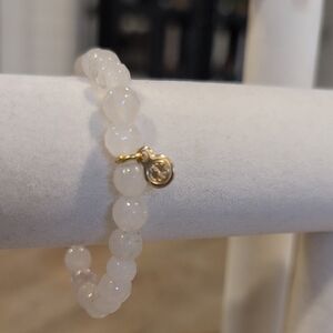 Budhagirl Gold and Cream Beaded Bracelet